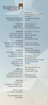 Programm Winterzauber 2019